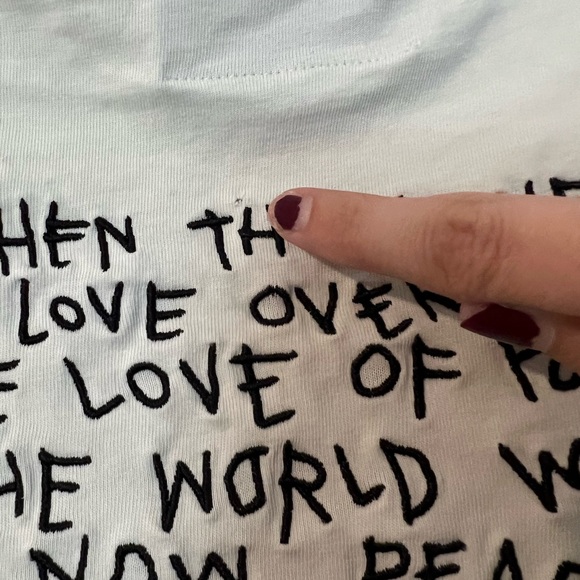 CHNGE Peace Power of Love Crop Top in Mint. Size S (small). - Picture 6 of 8